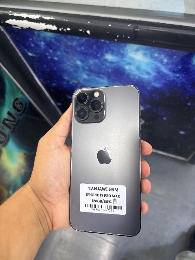 Apple iPhone 13 Pro Max 128 Go Graphite — Comme neuf · Batterie 80 % · 128 Go · Graphite, à Centre ville, Tanger