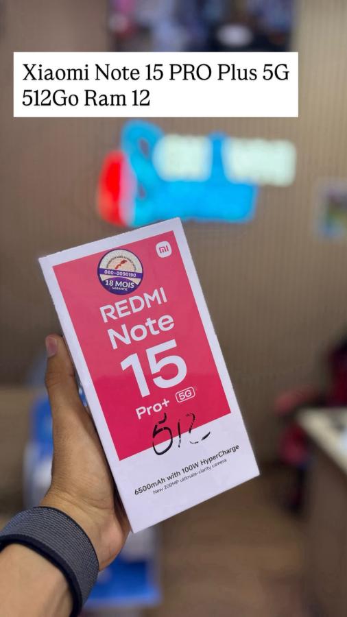 Xiaomi Redmi Note 15 Pro+ 512 Go Noir — Neuf scellé · 512 Go · Noir, à Sale, Rabat